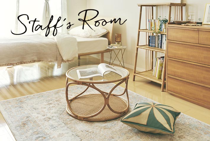 ラタンが主役の、ナチュラルな空間